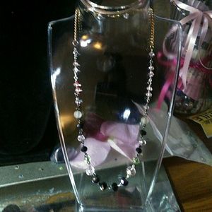 🆕 Beaded Short Necklace Rondelle Crystals& Bicone